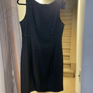 Sharagano Black Studded Mini Dress